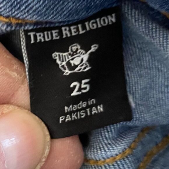 True Religion Womans Jeans Size 25 Stella Mid Rise Skinny Blue Denim Cotton Stre - Picture 4 of 15